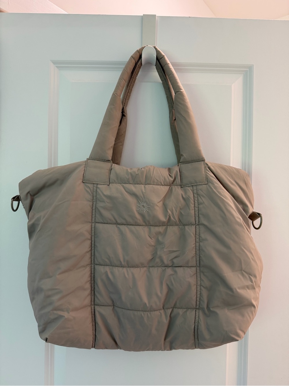 aerie Quilted Taupe Puffer Tote